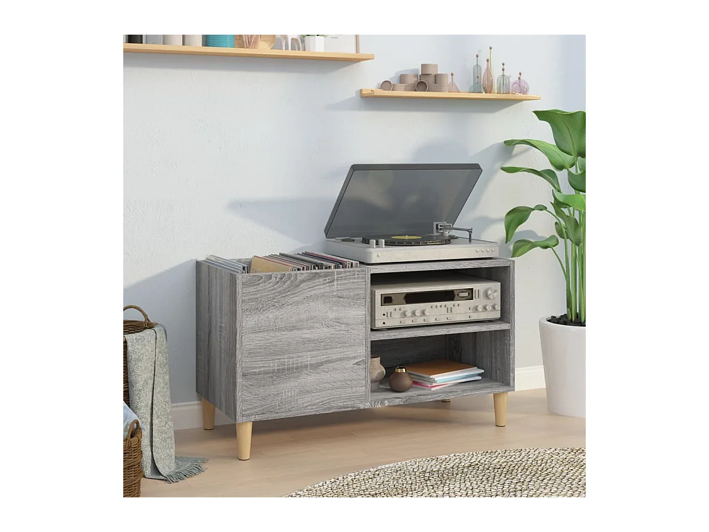 Armoire à disques sonoma gris 84,5x38x48 cm bois d'ingénierie