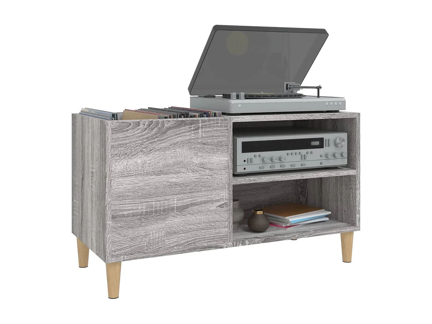 Armoire à disques sonoma gris 84,5x38x48 cm bois d'ingénierie