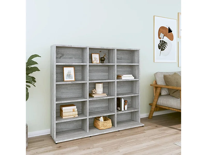 Mobile porta CD Sonoma grigio 102x23x89,5 cm MDF
