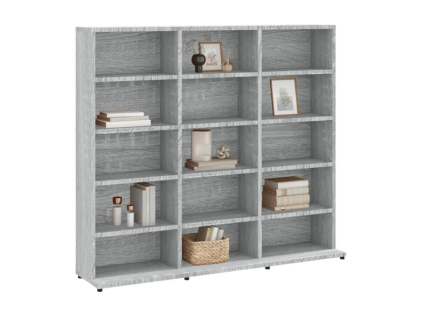 Armário para CD Sonoma cinza 102x23x89,5 cm Madeira trabalhada