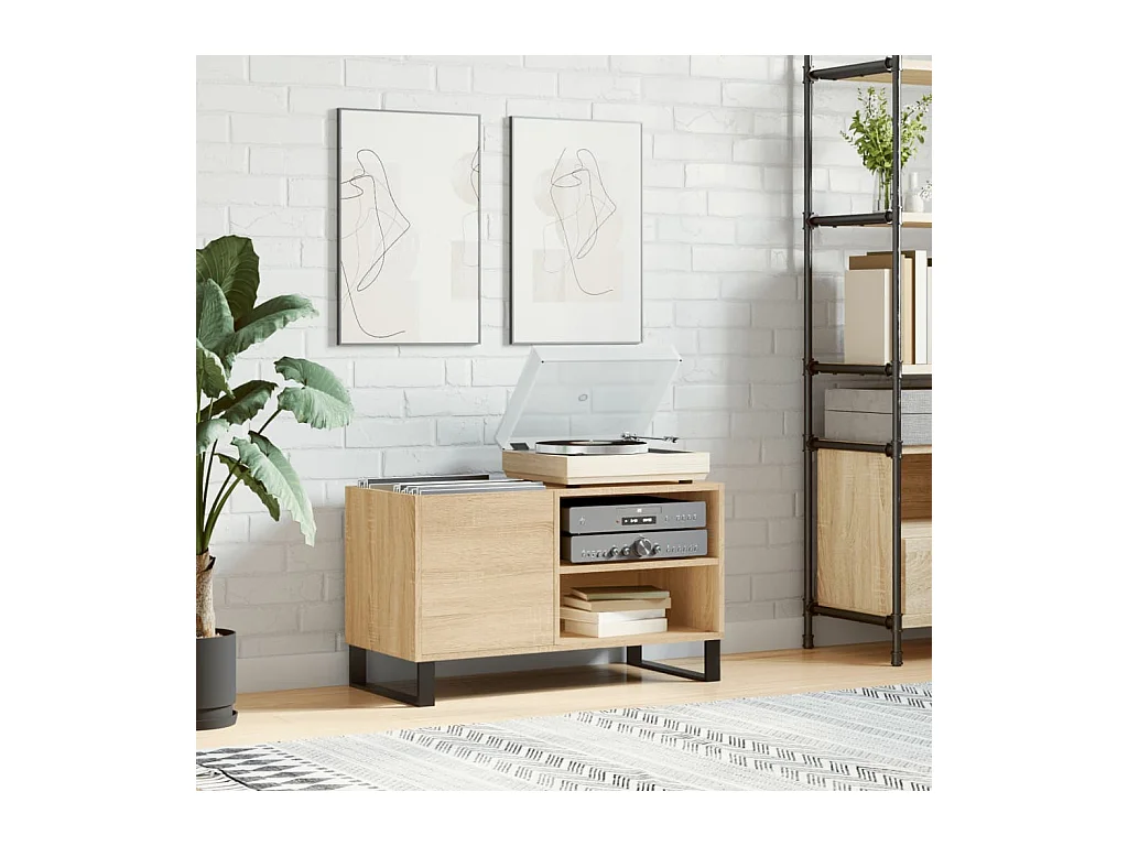 Armoire à disques chêne sonoma 85x38x48 cm bois d'ingénierie