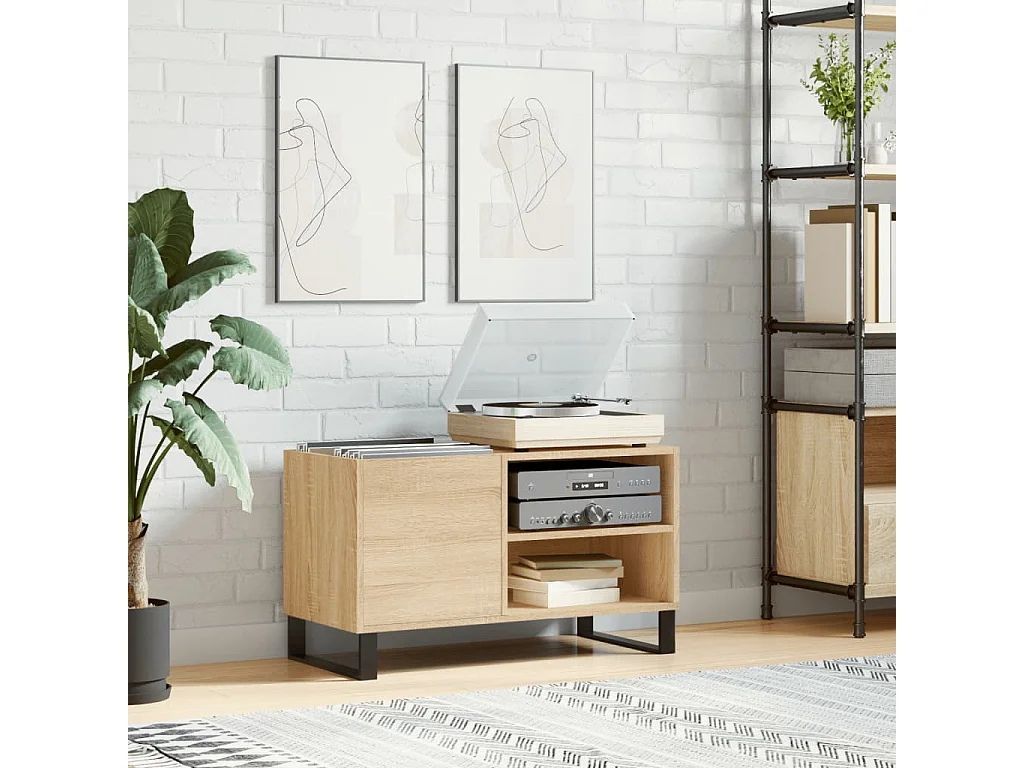 Armoire à disques chêne sonoma 85x38x48 cm bois d'ingénierie