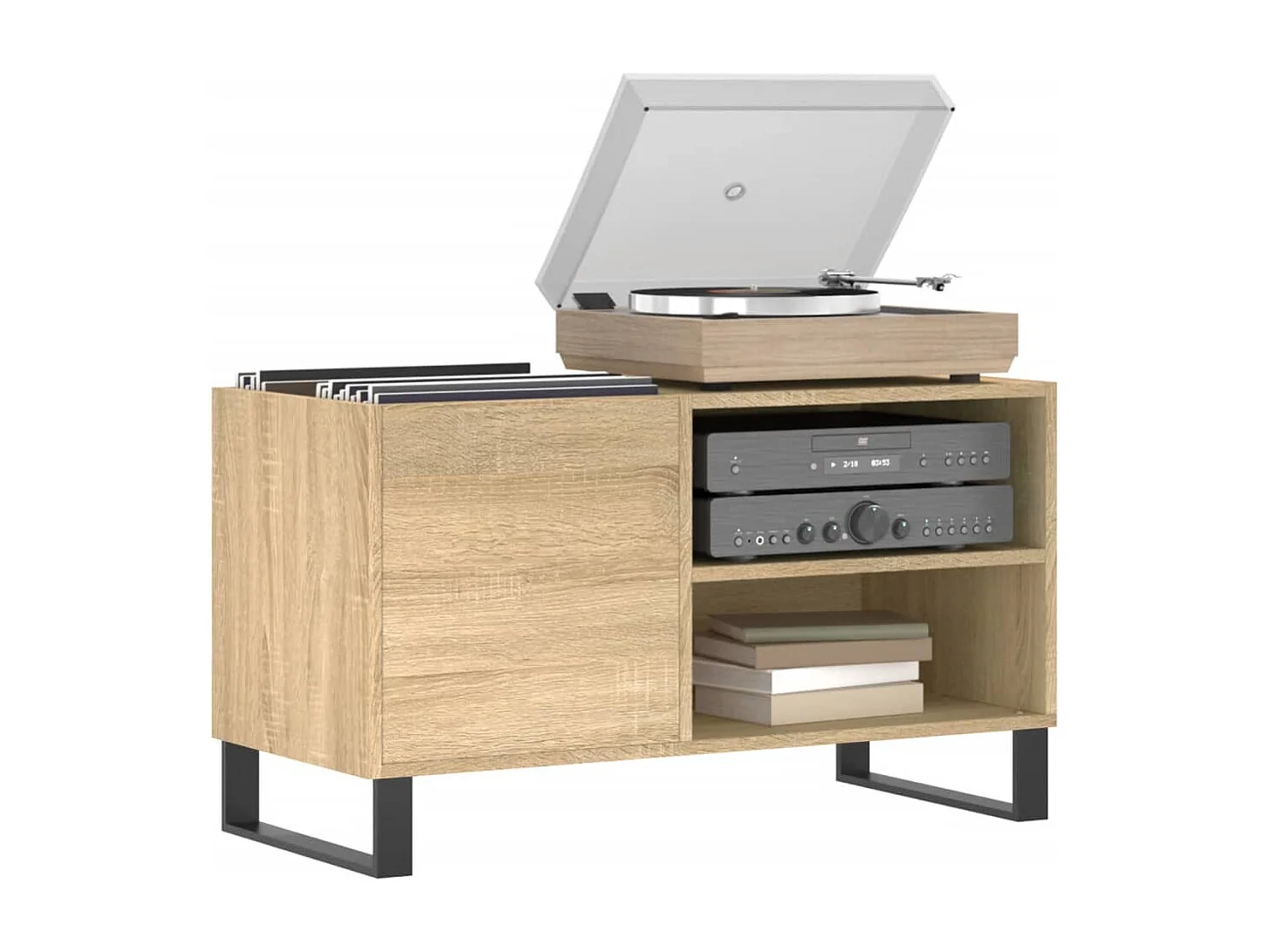 Armoire à disques chêne sonoma 85x38x48 cm bois d'ingénierie