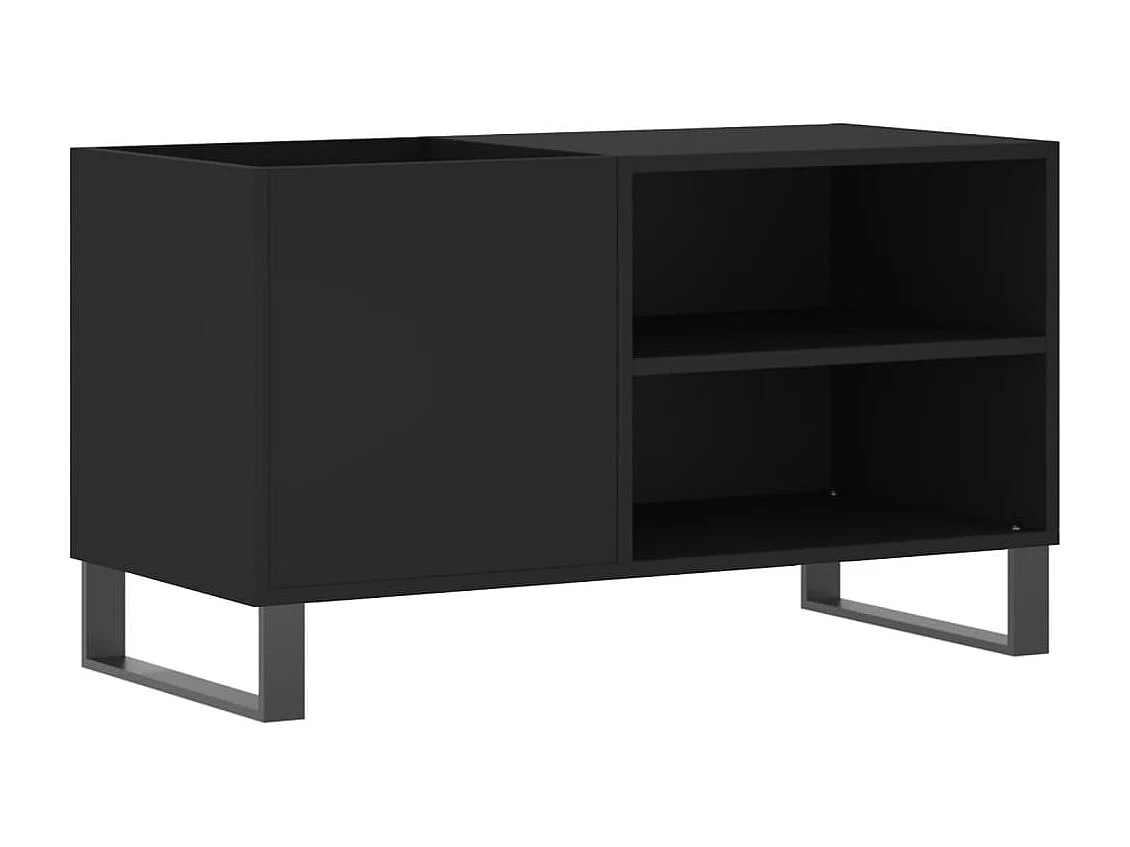 Armoire à disques noir 85x38x48 cm bois d'ingénierie