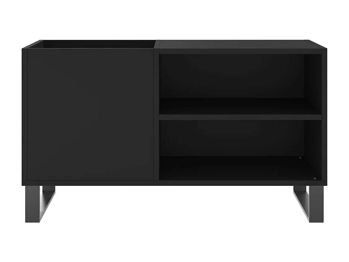 Armoire à disques noir 85x38x48 cm bois d'ingénierie