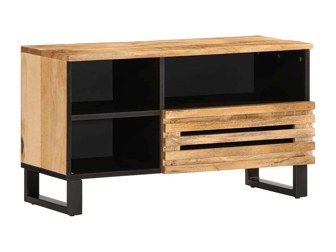 Meuble TV 80x34x46 cm bois massif de manguier brut