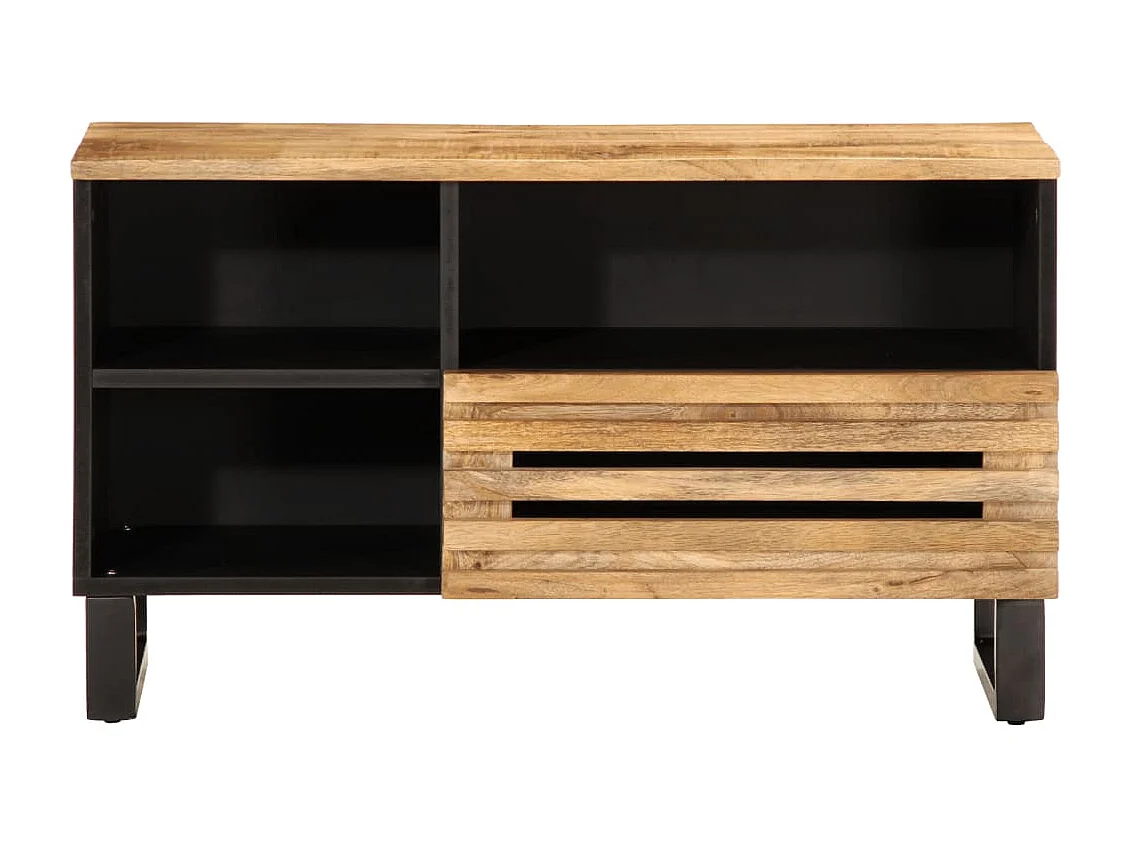 Meuble TV 80x34x46 cm bois massif de manguier brut