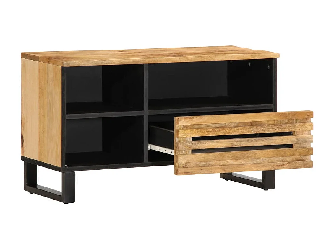 Meuble TV 80x34x46 cm bois massif de manguier brut