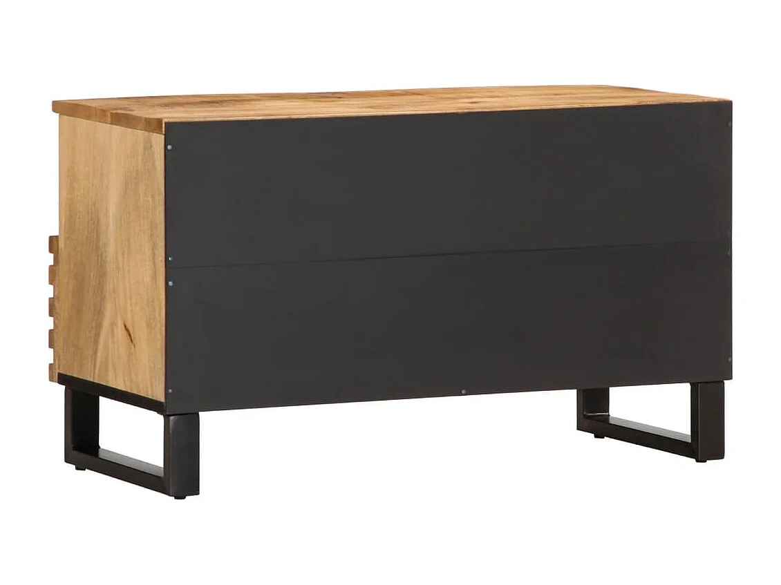 Meuble TV 80x34x46 cm bois massif de manguier brut
