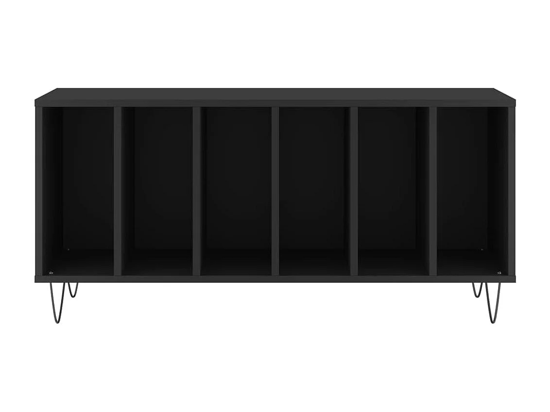 Mueble para discos negro 100x38x48 cm de madera contrachapada