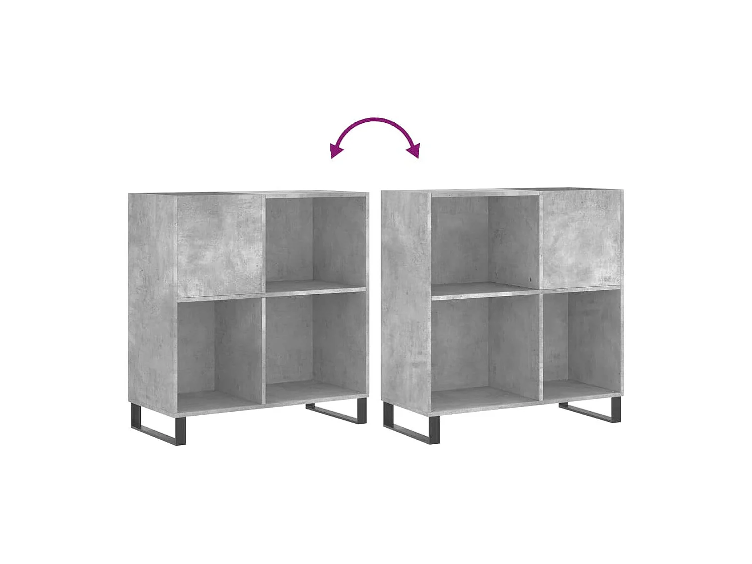 Armário de registros cinza concreto 84,5x38x89 cm madeira projetada