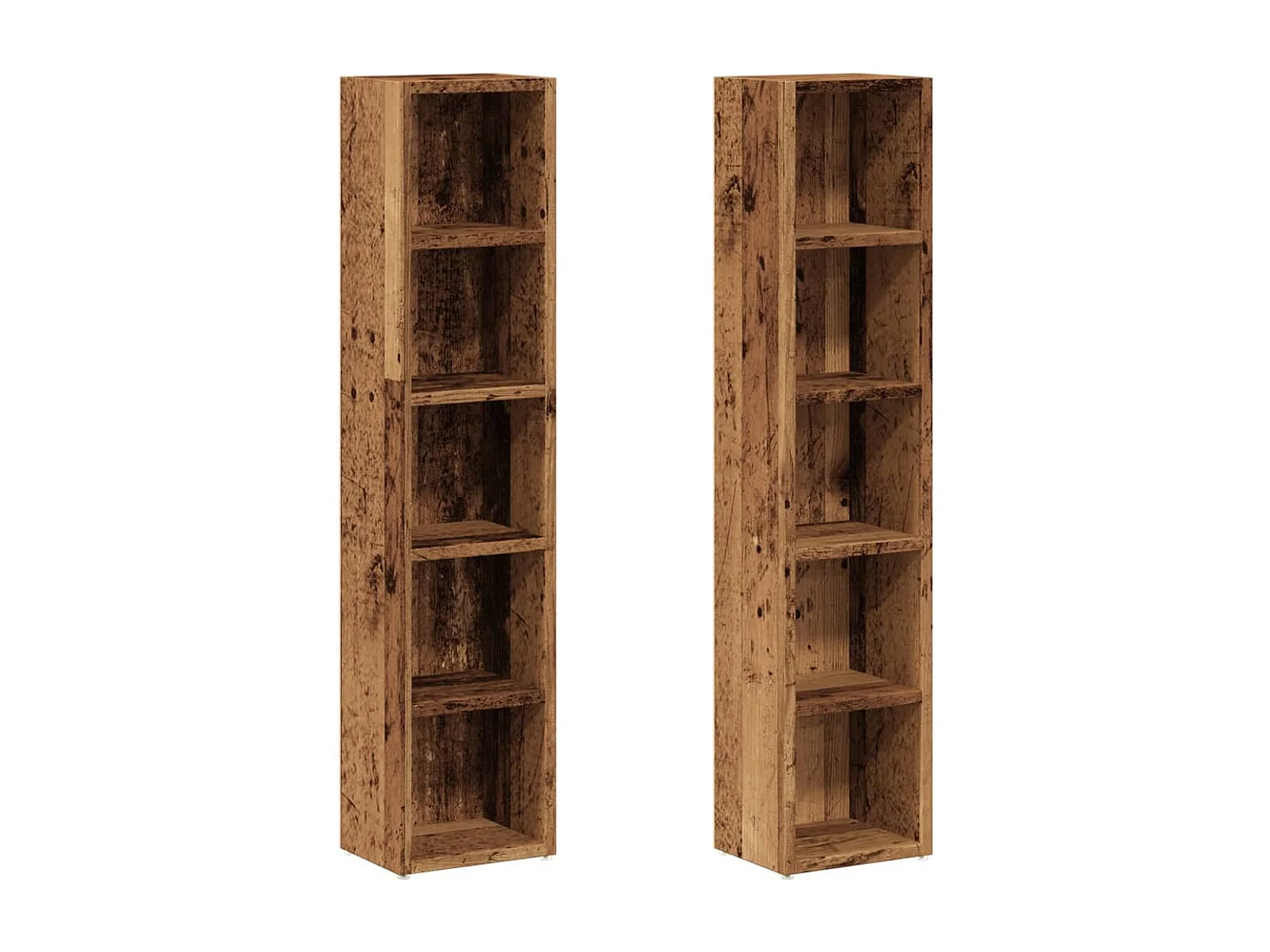 Armoires à CD 2 pcs vieux bois 21x16x93,5 cm bois d'ingénierie