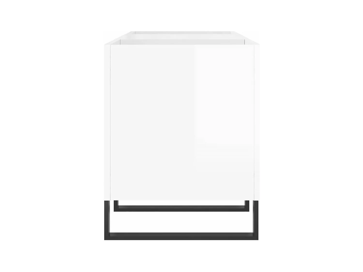 Glanzend witte platenkast 121x38x48 cm samengesteld hout