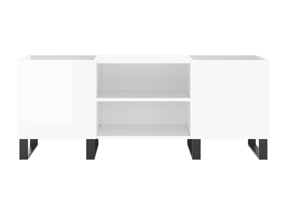 Armoire à disques blanc brillant 121x38x48 cm bois d'ingénierie