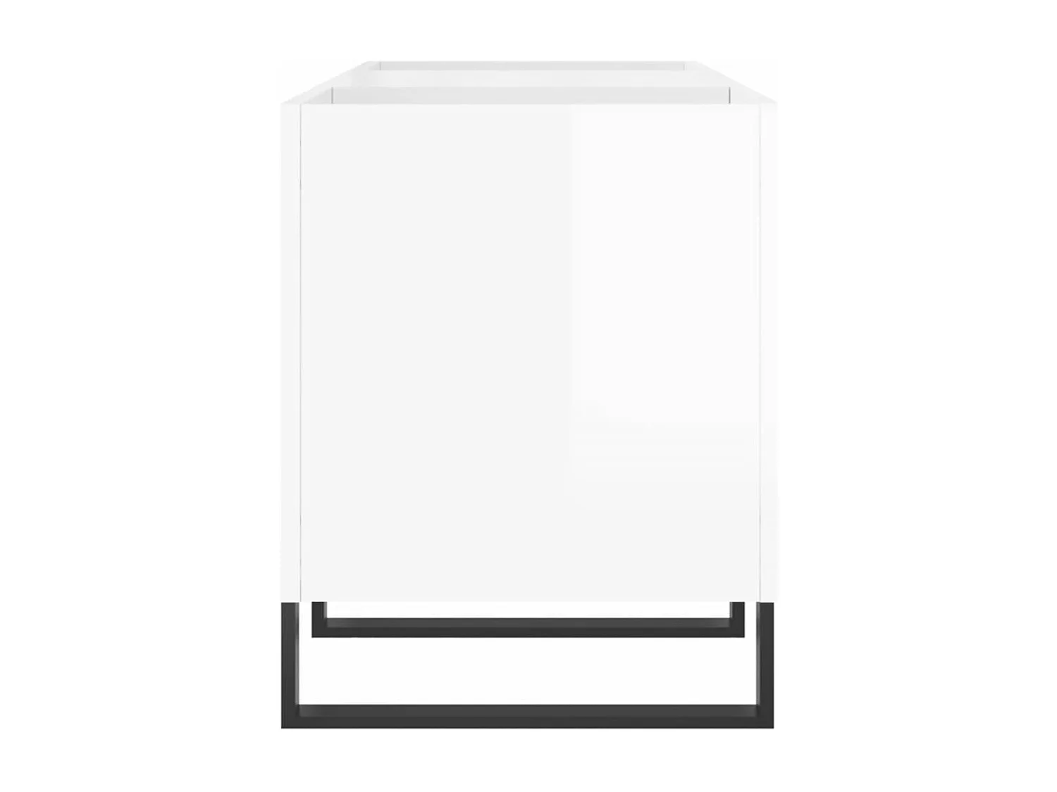 Armoire à disques blanc brillant 121x38x48 cm bois d'ingénierie