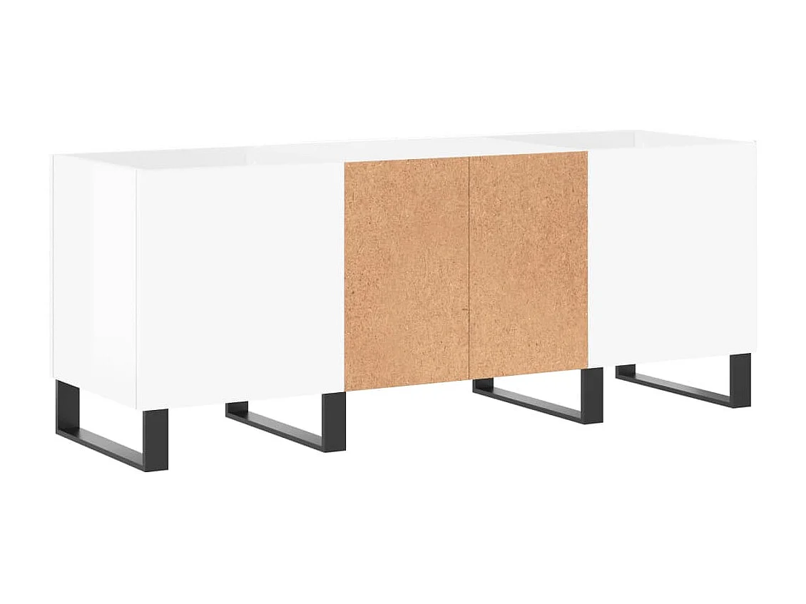 Armoire à disques blanc brillant 121x38x48 cm bois d'ingénierie