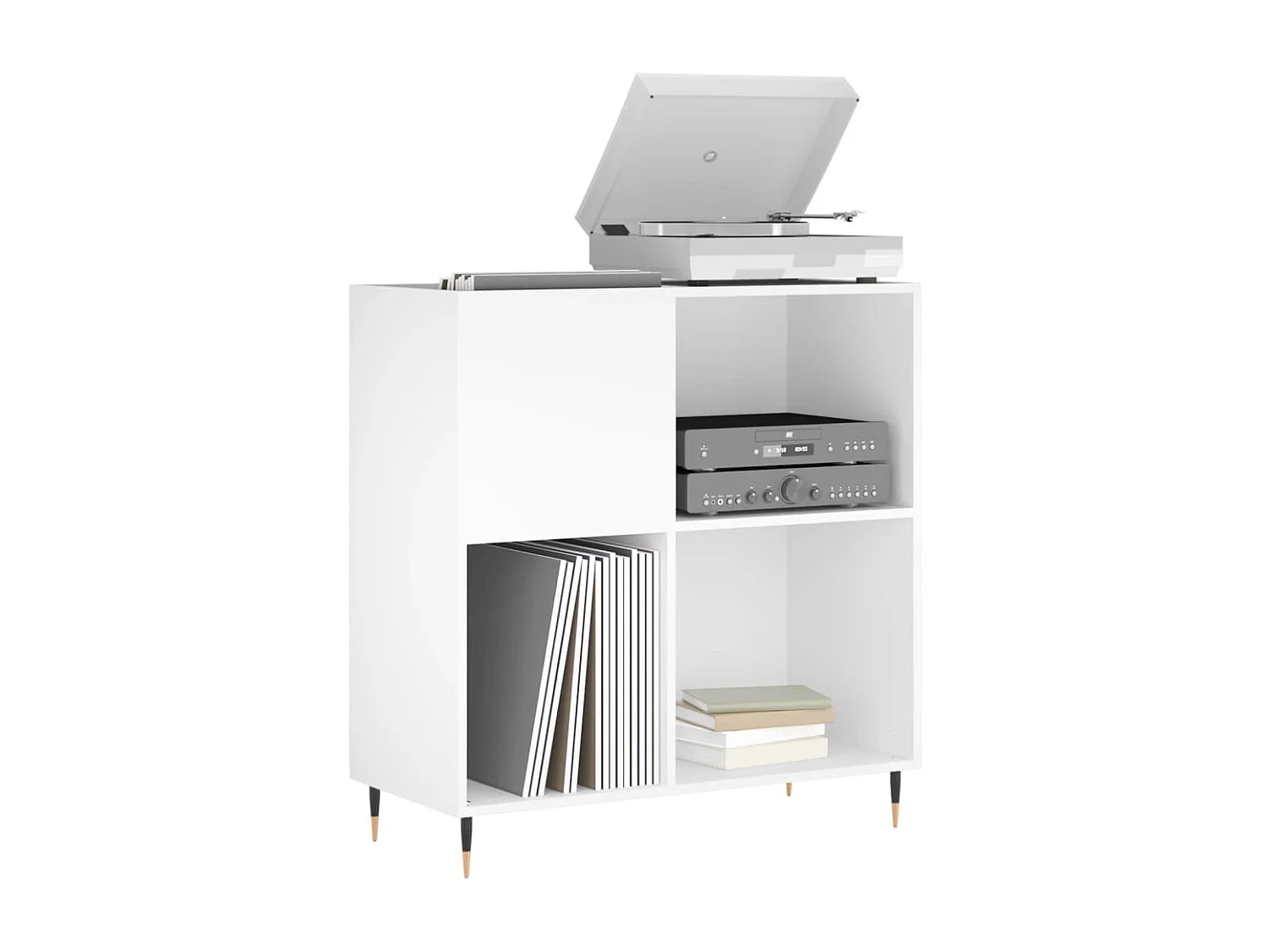 Armoire à disques blanc 84,5x38x89 cm bois d'ingénierie