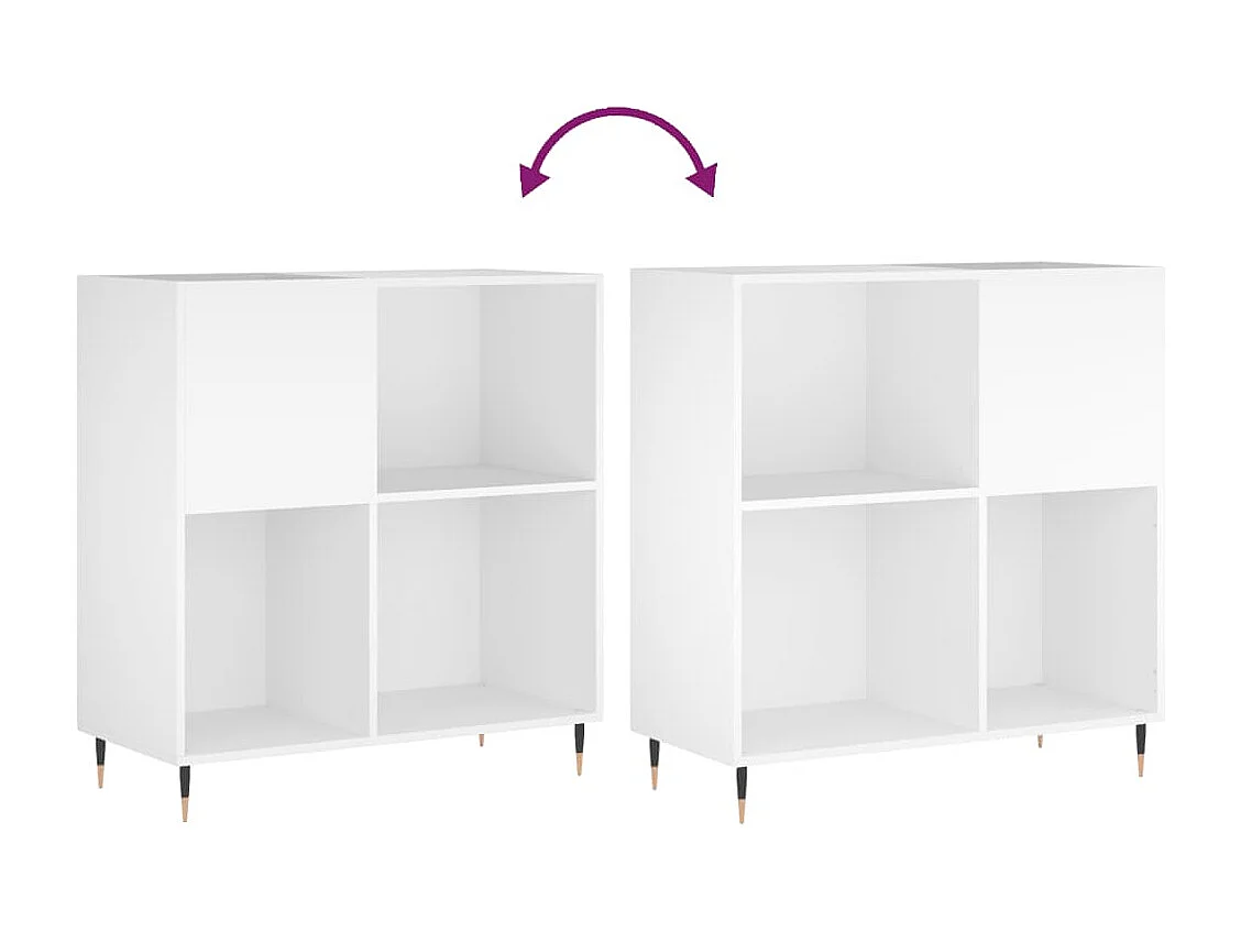 Armoire à disques blanc 84,5x38x89 cm bois d'ingénierie