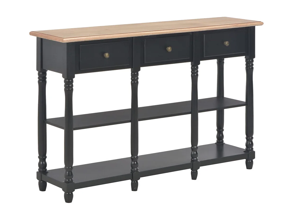 Table console Noir 120x30x76 cm MDF