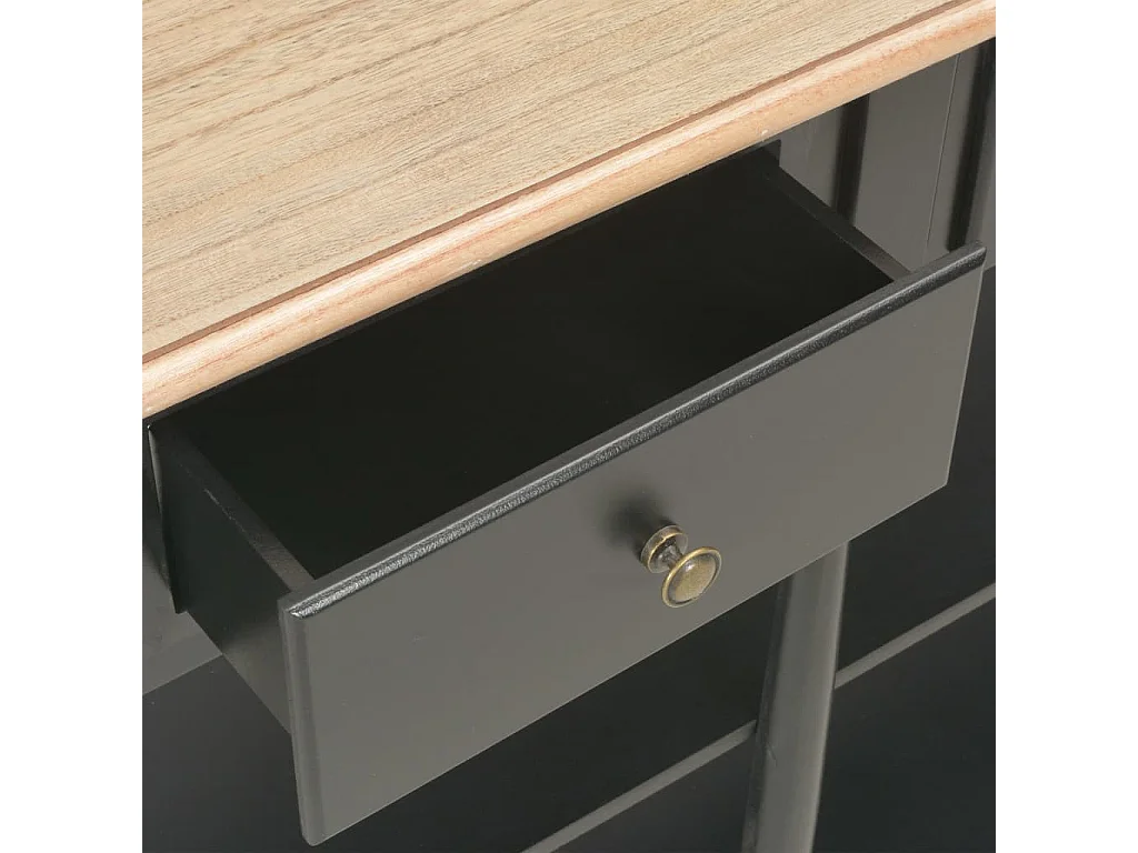 Table console Noir 120x30x76 cm MDF