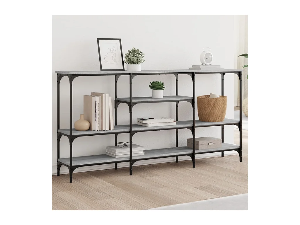 Sonoma grauer Konsolentisch 160x29x80 cm, Holzwerkstoff