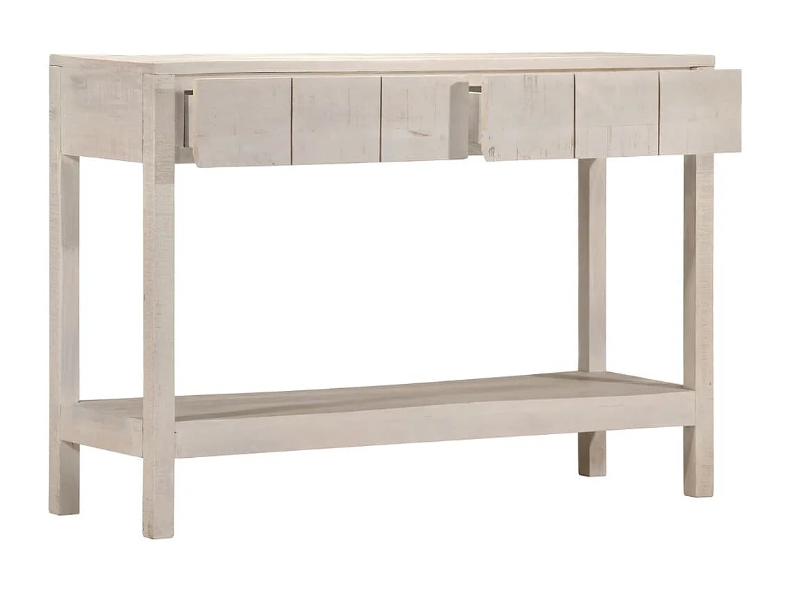 Mesa consola branca 110x35x75 cm madeira de mangueira maciça