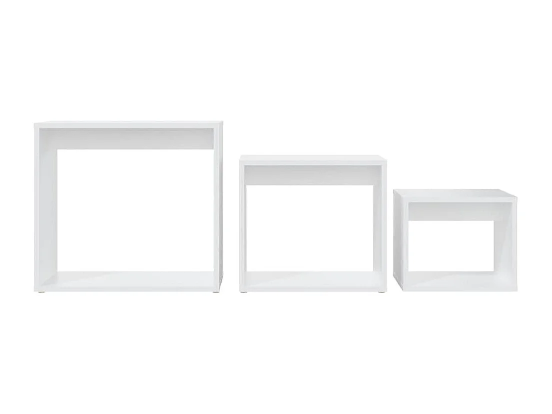 Tables gigognes 3 pcs Blanc Aggloméré