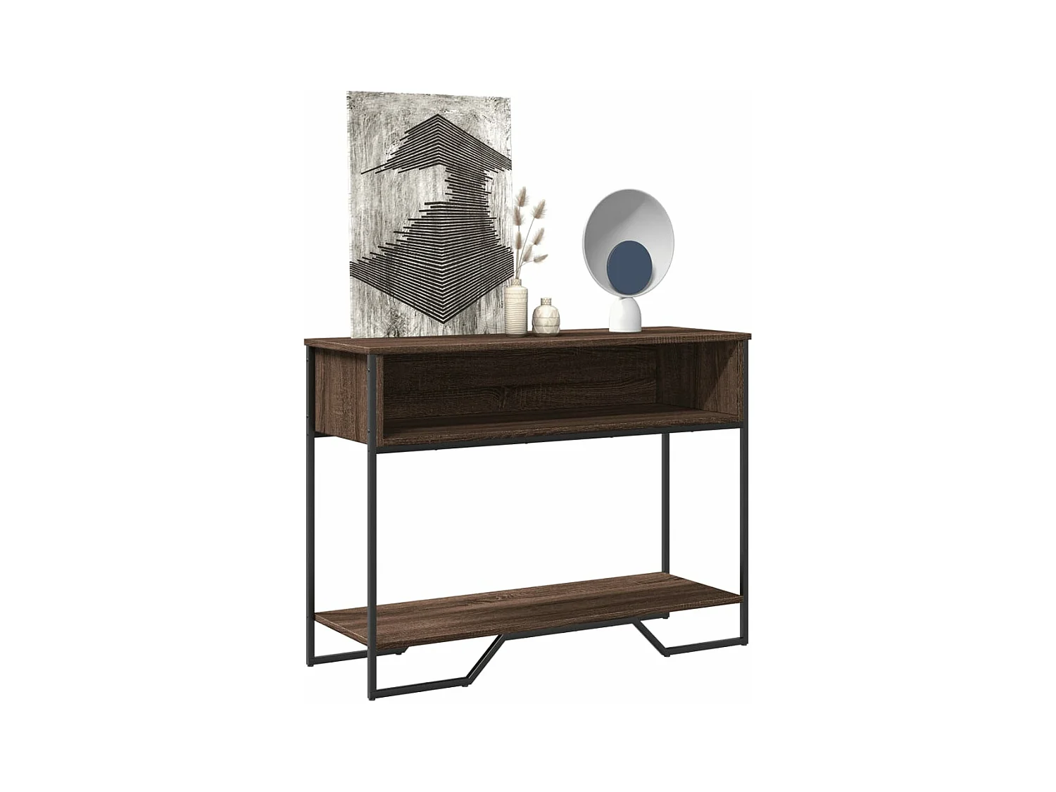 Consolle in rovere marrone 100x35x74,5 cm in multistrato