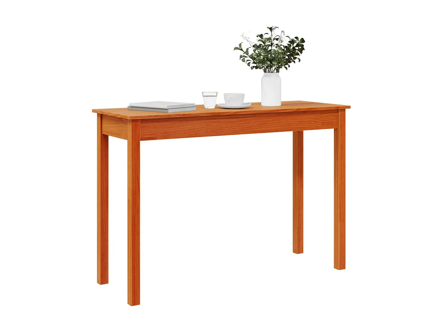 Table console marron miel 110x40x75 cm bois massif de pin
