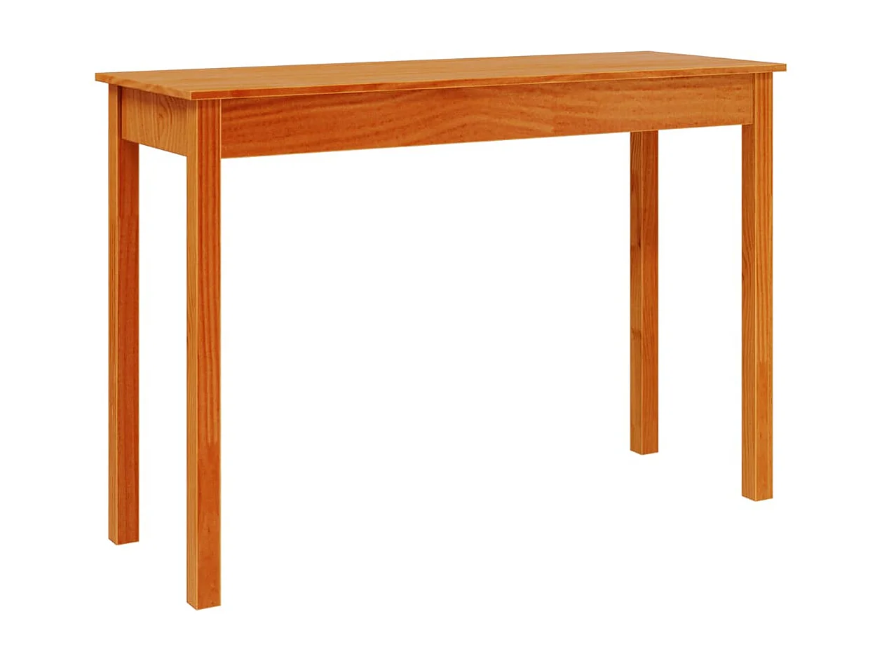 Table console marron miel 110x40x75 cm bois massif de pin