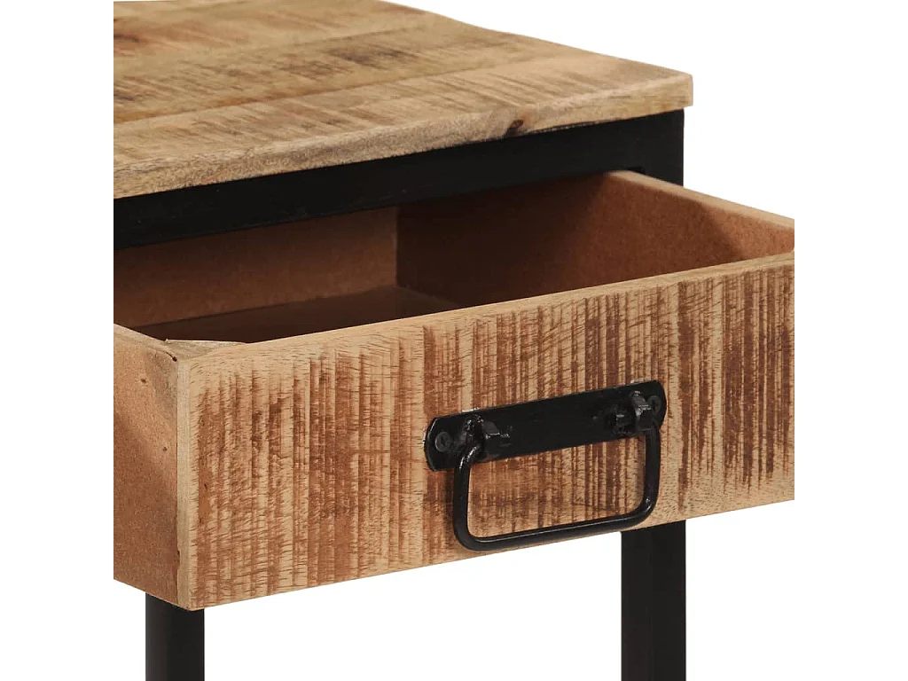 Consolle 70x35x70 cm in legno massello di mango grezzo