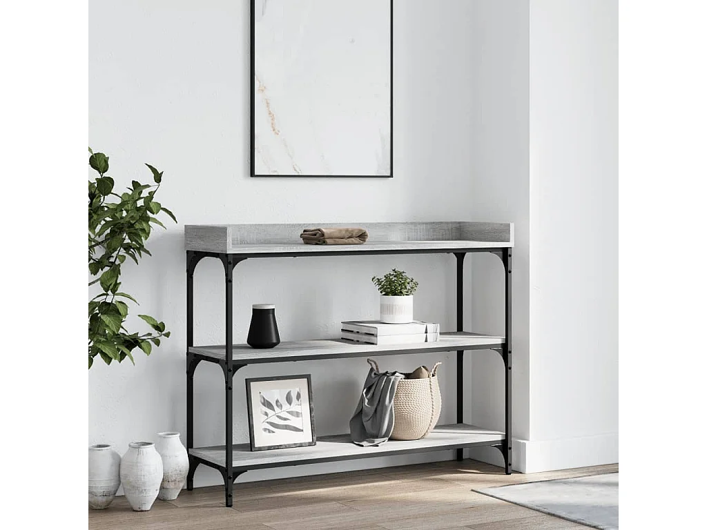 Konsolentisch mit Regalen Sonomagrau 100x30x80 cm