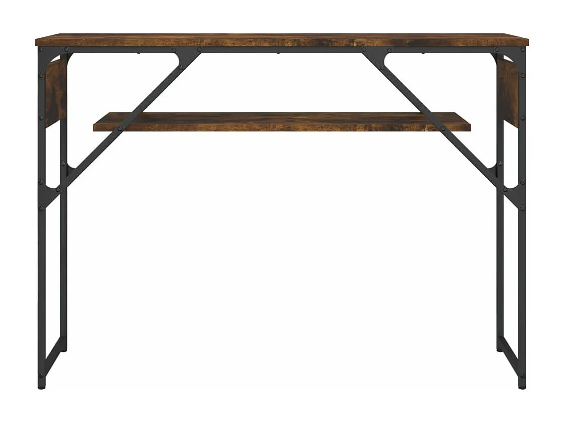 Consolle con ripiano in rovere affumicato 105x30x75 cm