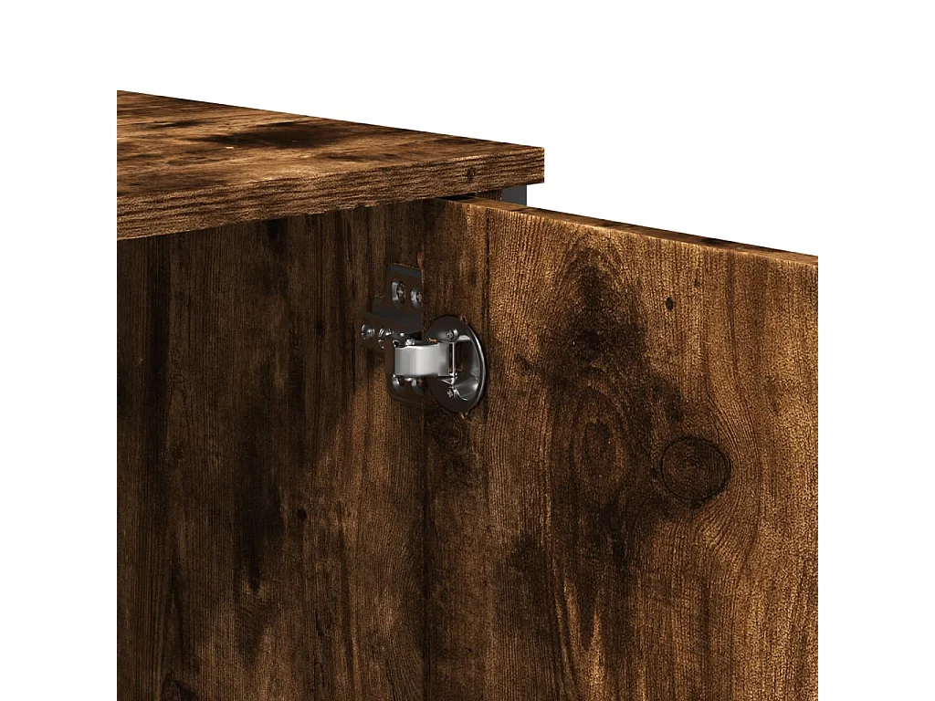 Mesa consolas em carvalho fumado 100x35x74,5 cm madeira trabalhada