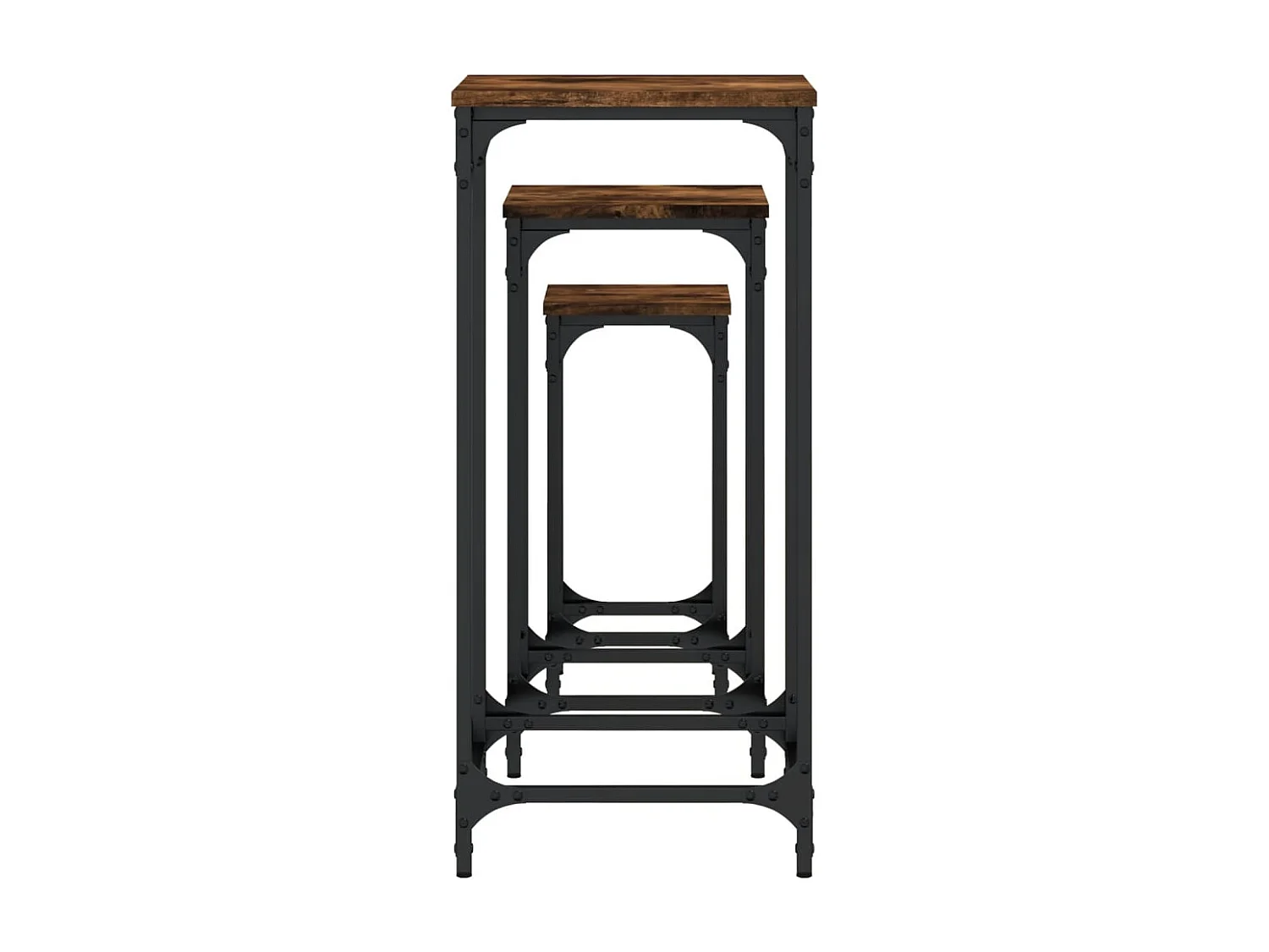 Tables d’appoint gigognes 3 pcs chêne fumé bois d'ingénierie