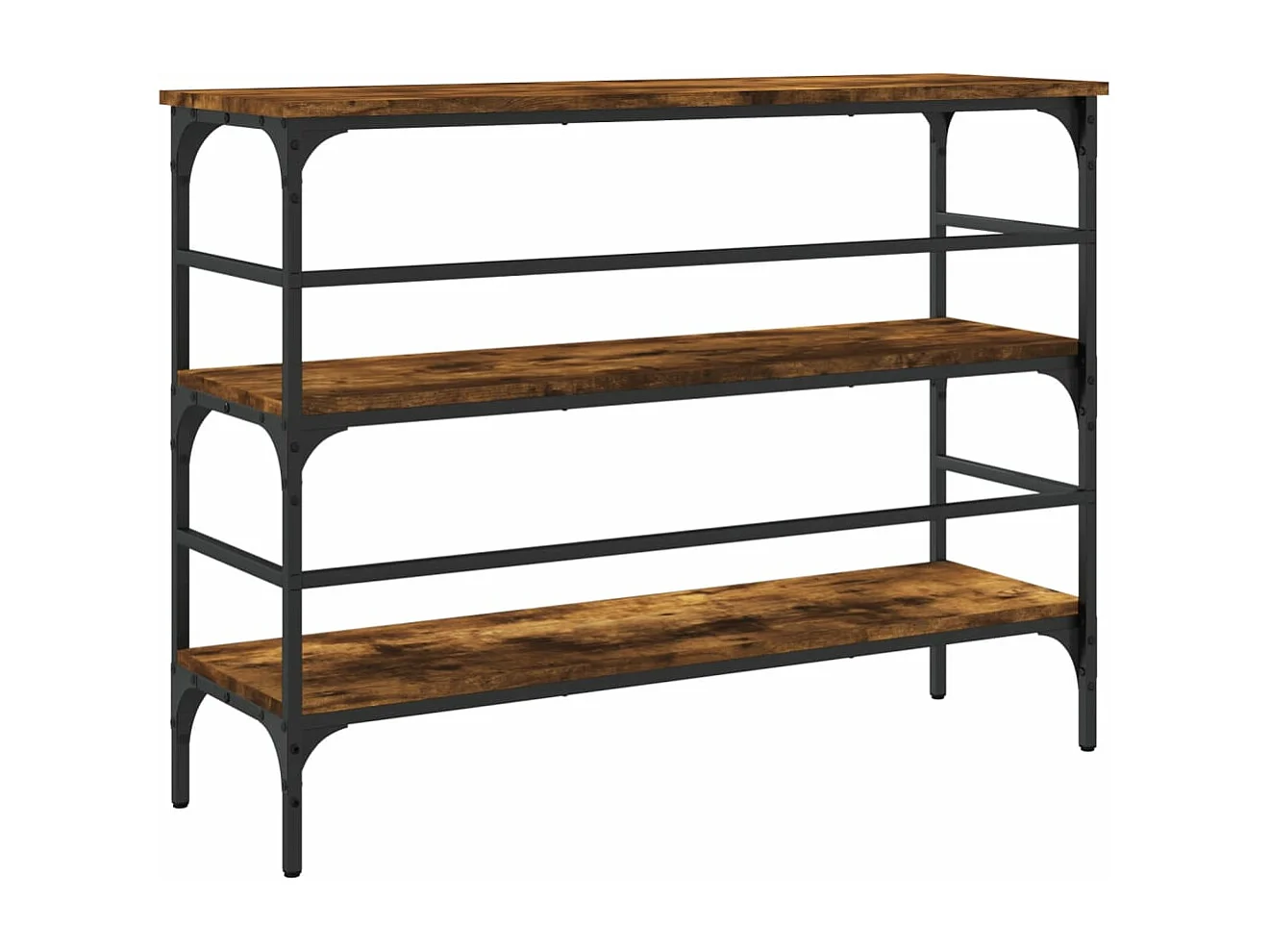 Consoletafel van gerookt eikenhout 100x32x75 cm samengesteld hout