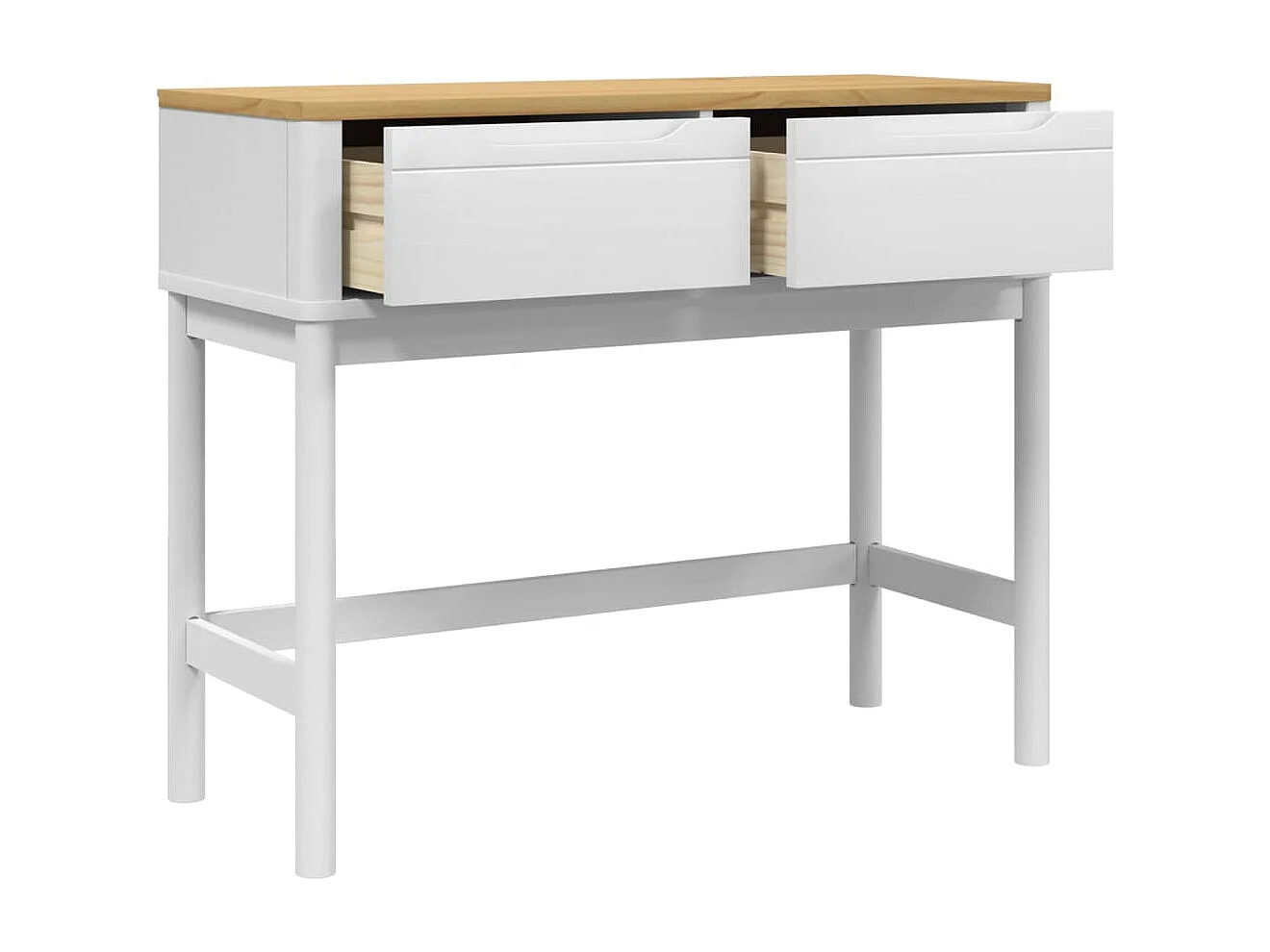 Consolle FLORO bianca 89,5x36,5x73 cm in legno massello di pino