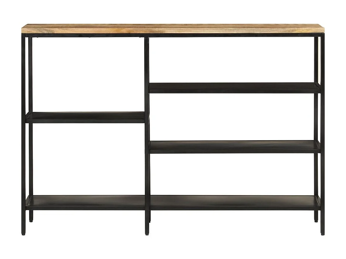 Consolle 110x30x75 cm in legno massello di mango grezzo e ferro
