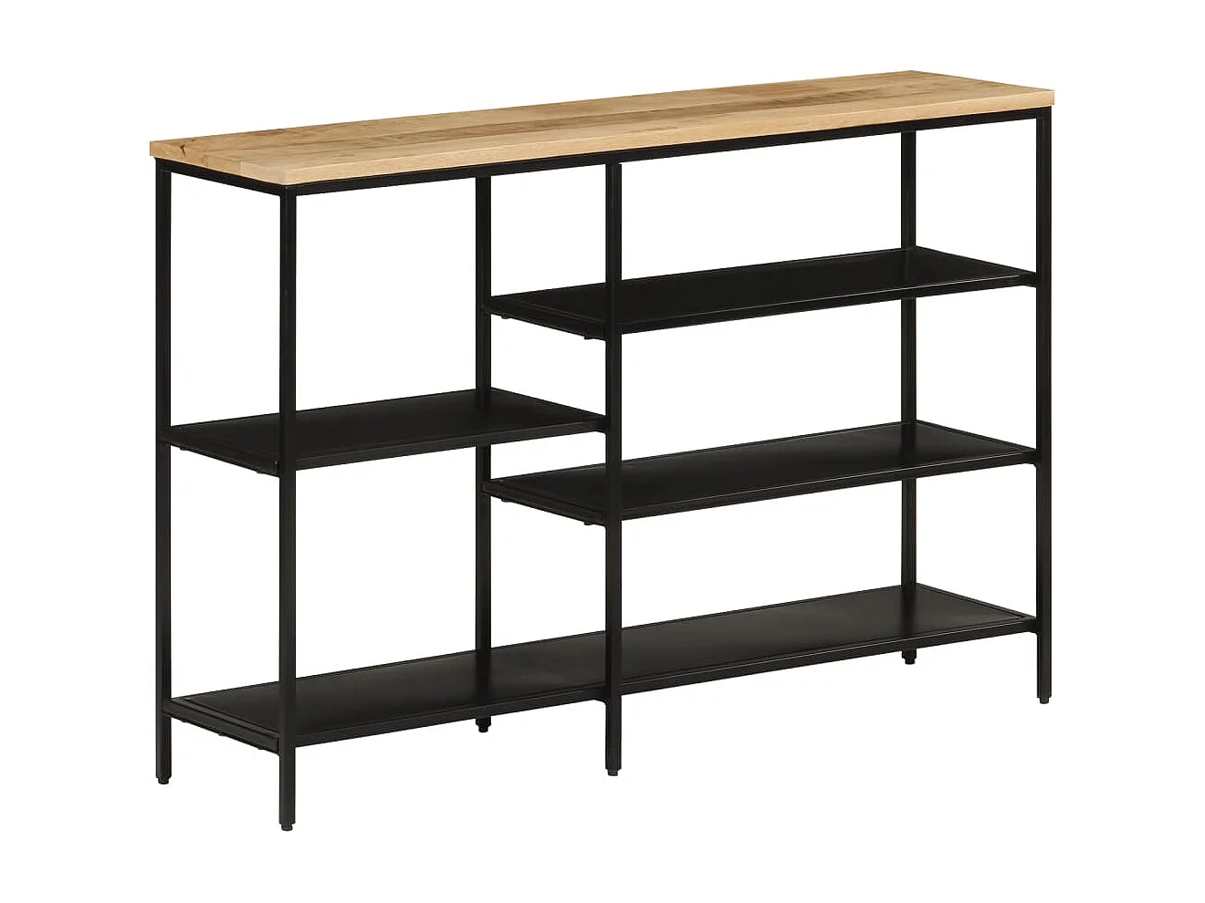 Mesa consola 110x30x75 cm madeira de mangueira maciça crua e ferro