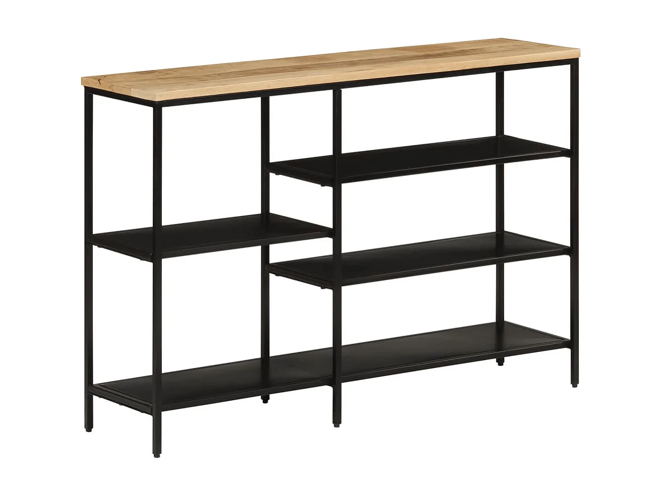 Mesa consola 110x30x75 cm madeira de mangueira maciça crua e ferro