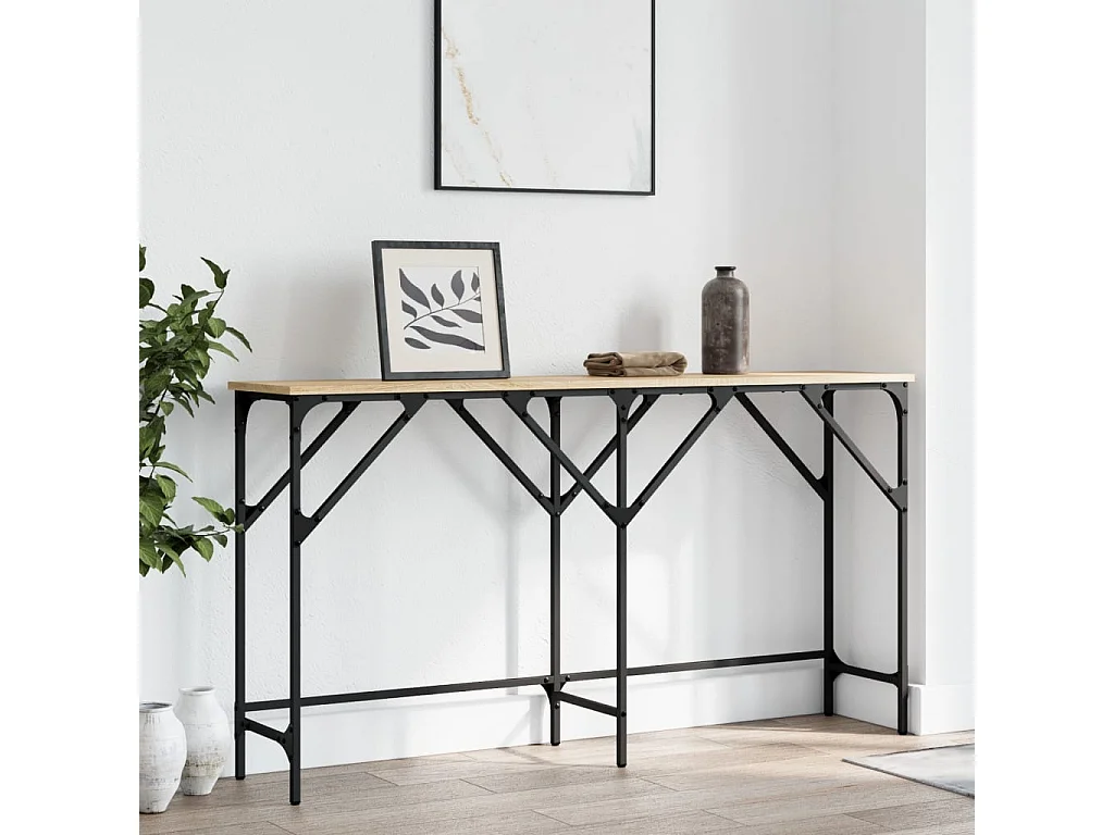 Table console chêne sonoma 140x29x75 cm bois d'ingénierie