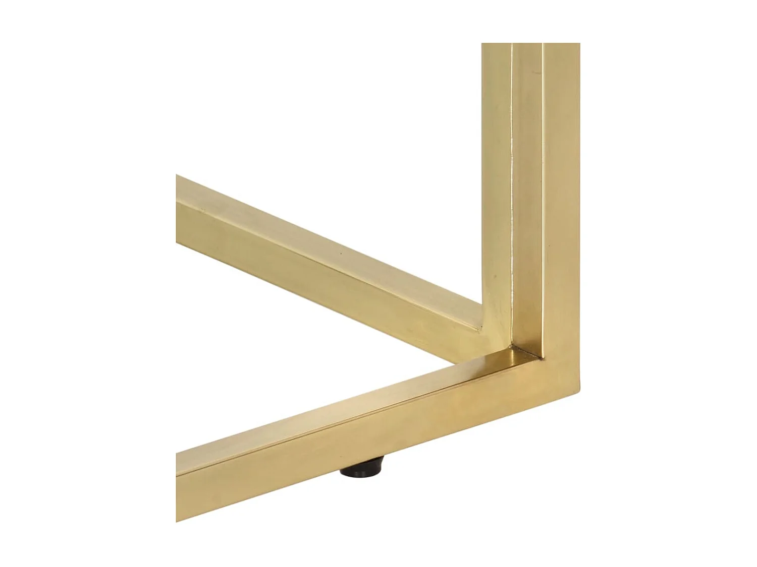 Konsolentisch aus goldfarbenem Edelstahl und gehärtetem Glas