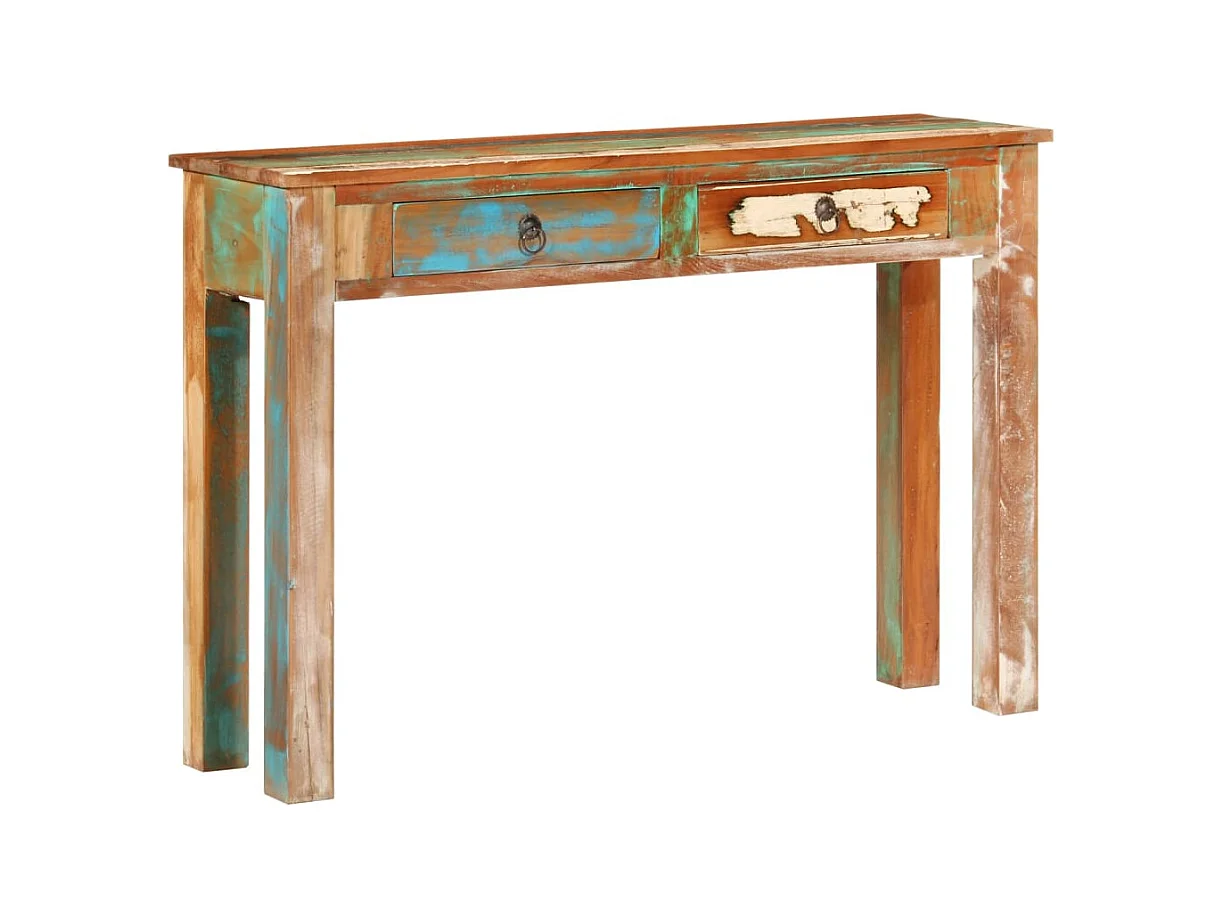 Consoletafel 110x30x75 cm massief hergebruikt hout