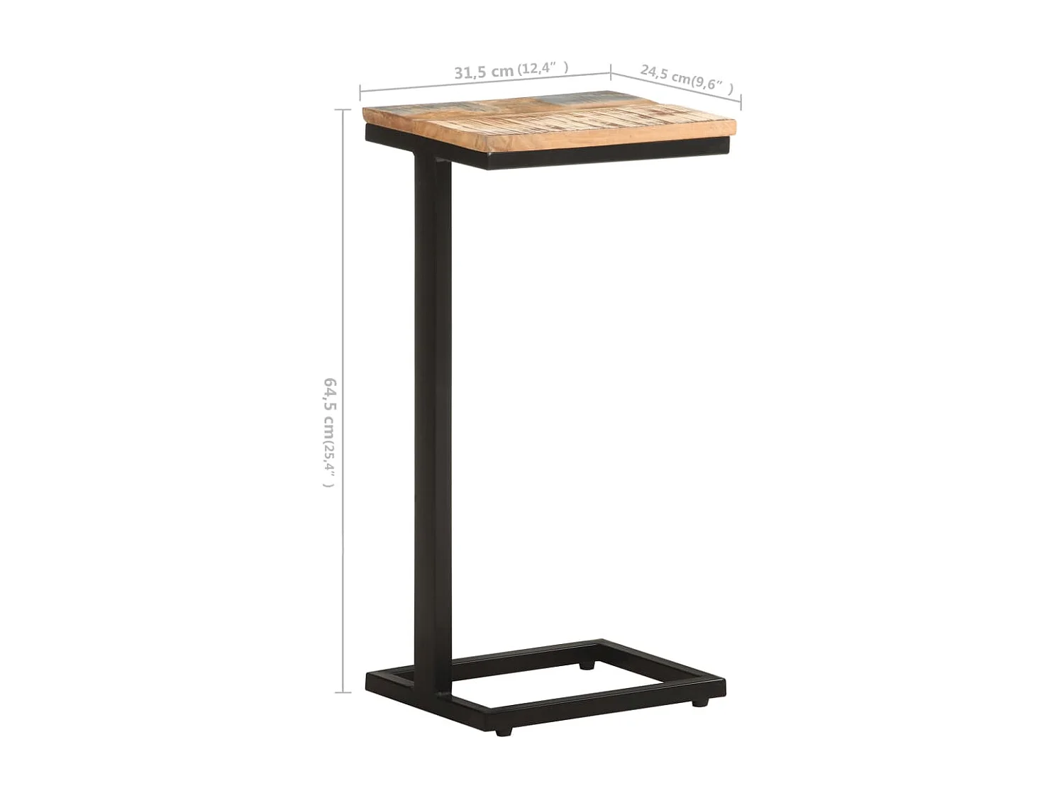 Mesas auxiliares 2 uds 31,5x24,5x64,5 cm Madera recuperada