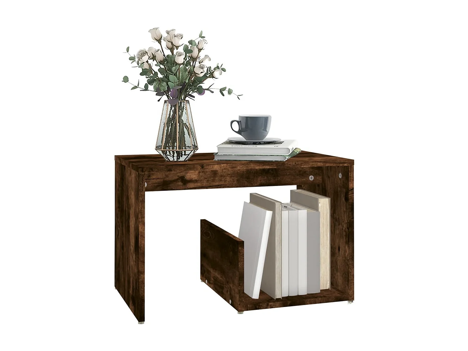 Mesa lateral Carvalho fumado 59x36x38 cm Madeira artificial