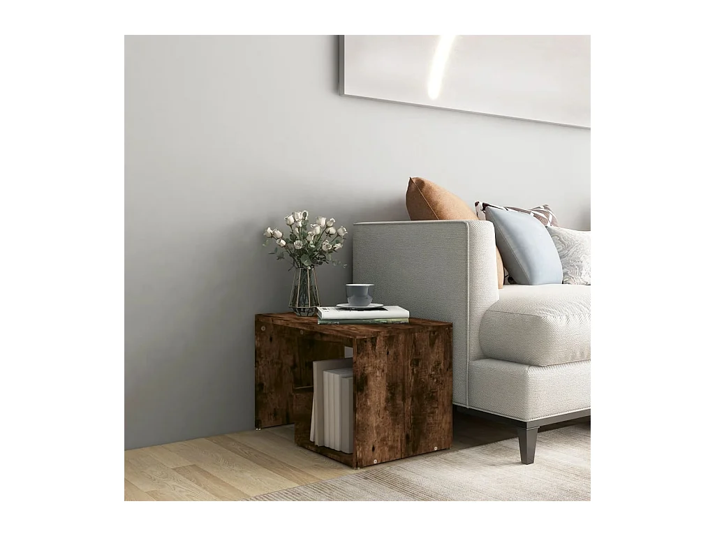 Tavolino Rovere affumicato 59x36x38 cm MDF