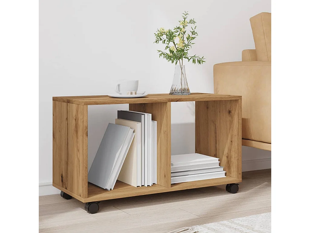 Armario con ruedas, roble artesanal, madera contrachapada