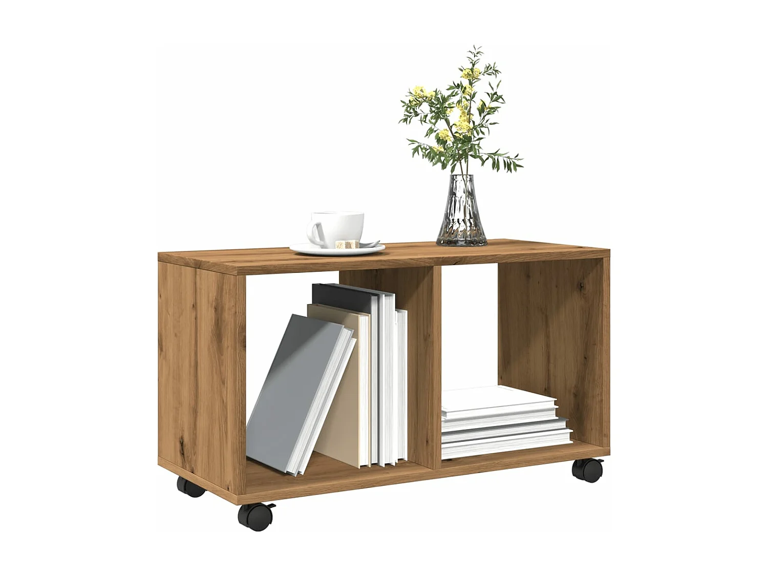 Armario con ruedas, roble artesanal, madera contrachapada