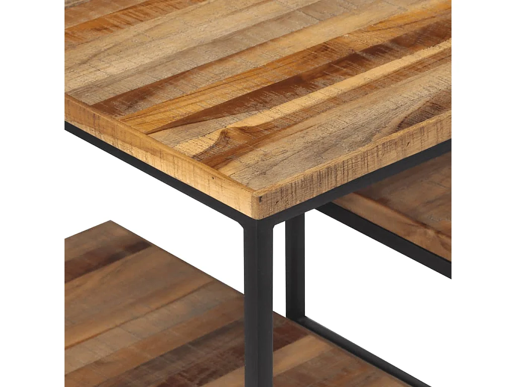 Beistelltisch 50x50x50 cm aus massivem recyceltem Teakholz