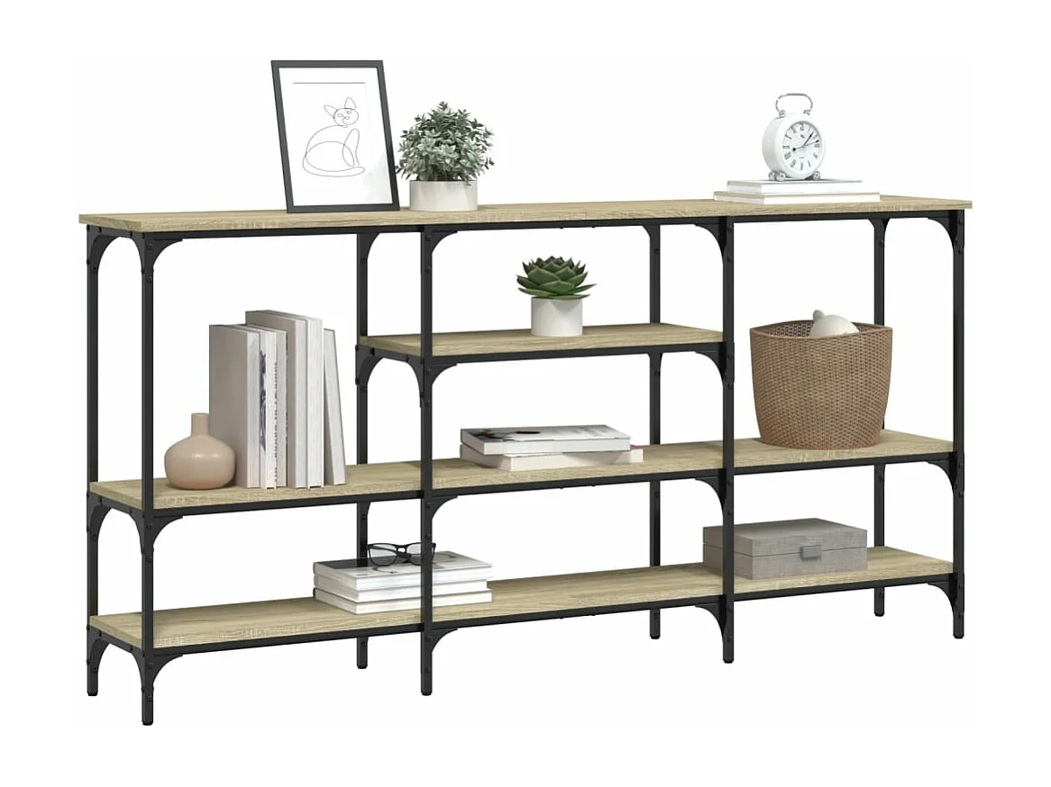 Table console chêne sonoma 160x29x80 cm bois d'ingénierie